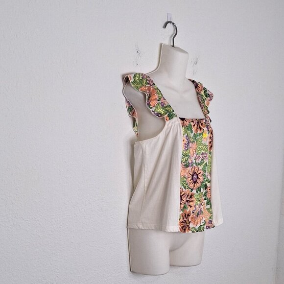 Anthropologie Tiny Marin Embroidered Tank Top Sz S Floral Boho Cottagecore - Picture 3 of 12